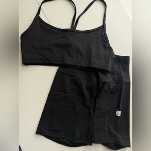 Vuori Black Sports Bra and Bike Shorts Set